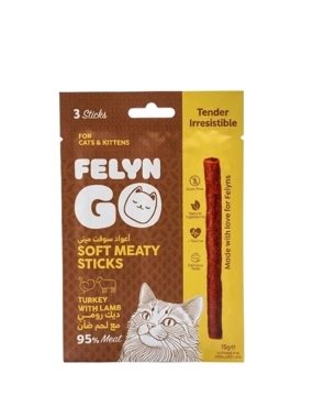 Felyn Go Cat & Kitten Treats Tender Steak with Turkey & Lamb 15g