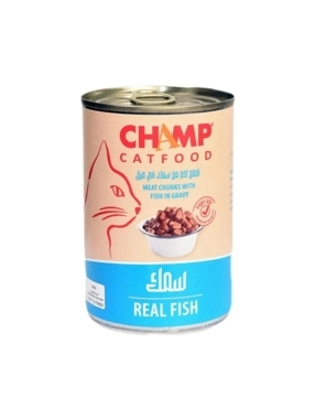 Champ Wet Cat Food with Meat and Fish Chunks in Gravy 415g