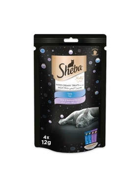 Sheba Melty Creamy Cat Treats with Tuna and Seafood 12g x 4