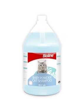 Bioline Cat Shampoo – Gentle formula with moisturizing oils, Baby Powder scent (3.8L)
