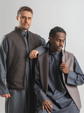 Gray x light gray double face