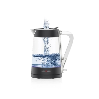 Home Elec Glass Kettle with Easy Fill Lid 1.7L 2200W Gray