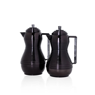 Tavolo Amara thermos set, black, with marble handle, 2 pieces