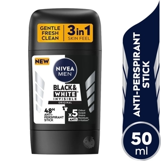 Nivea Black & White Invisible AntiPerspirant Stick For Men 50ml