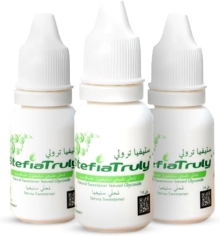 StefiaTruly Pack of 3 Natural Sweetener Drops, Up to 400 Drops Per Bottle