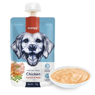 Wanpy Tasty Meat Paste – Chicken + Carrot & Pea – 90g