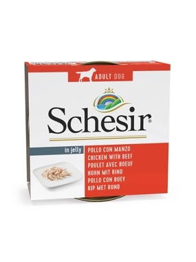 Schesir Can for Dog Chicken With Beef in Jelly 150g