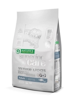 Nature's Protection Superior Care – Dog – White Coat Adult Small & Mini Breed – White Fish + Krill 1.5kg