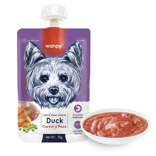 Wanpy Tasty Meat Paste – Duck + Carrot & Peas –90g