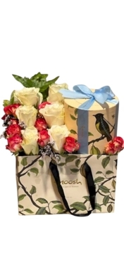 Roses, baby roses and Anoush chocolates