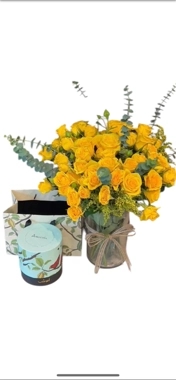 Baby Jourie flower vase with Anoush chocolate