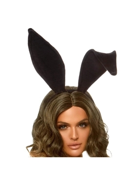 Bendable Velvet Bunny Ears BLACK