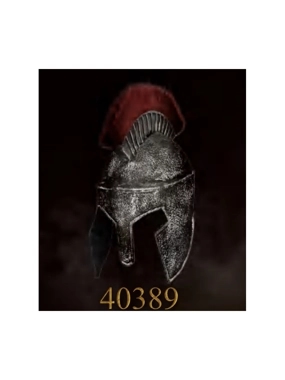 Helmet Mask, Greek Style Warrior Helm with Red Crest