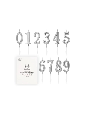 Birthday Candle Number (Silver)