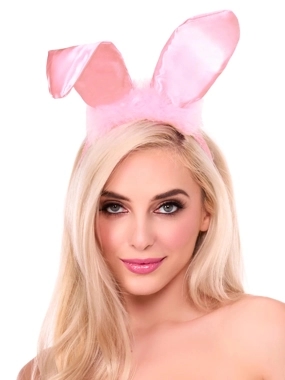 Bendable Marabou Trimmed Satin Bunny Ears