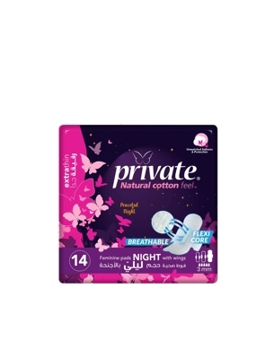 Private Night Extra Thin With Wings 14 Pads