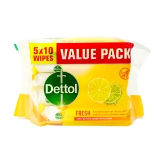 Dettol Wipes Anti Bacterial Multipacks Fresh 50 Pcs