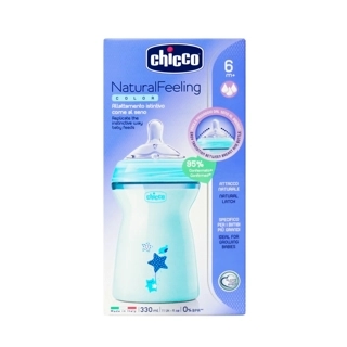 Chicco Natural feeling Bottle (6M+) Boy 330 Ml - Blue