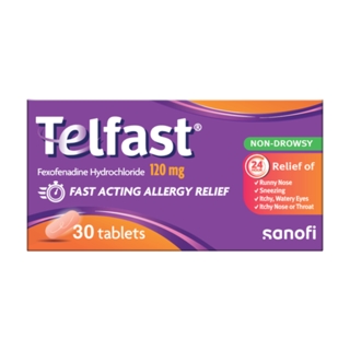 Telfast, Fexofenadine, Non-Drowsy, 120 mg - 30 Tablets