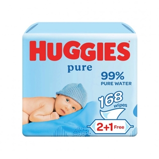 Huggies Baby Wipes Pure 56 Sheets (2+1 Offer)