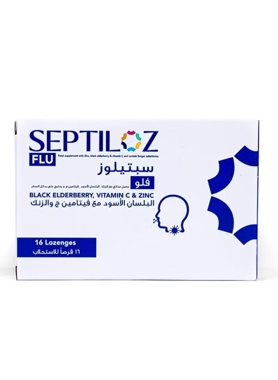 Septiloz Flu Defense Immune Support Lozenges - With Zinc & Vitamin C - 16 Count