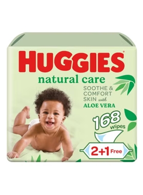Huggies Baby Wipes Natural Care With Aloe Vera 56 Sheets (2+1 Offer)