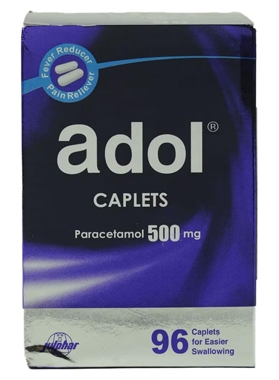 Adol Paracetamol Caplets 500mg 96 Capsules