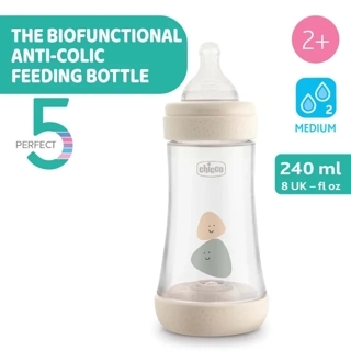 Chicco Plastic Bottle Perfect 5 240 Ml (2M+) Unisex Medium Flow