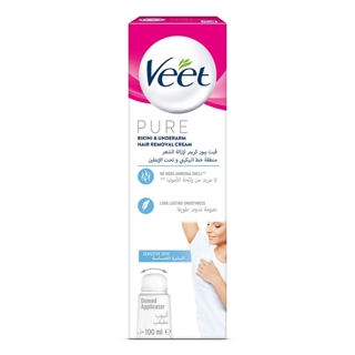 Veet Pure Bikini & Underarms Cream Dome Applicator 100 Ml
