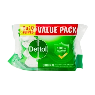 Dettol Wipes Anti Bacterial Multipacks Original 50 Pcs