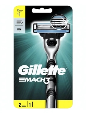 Gillette Mach 3 Razor +2 Blades Refill