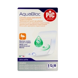 Pic Aquabloc Plaster With CHG 12Cm X 10Cm 5 Pcs
