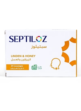 Septiloz Linden & Honey Flavor Lozenges Sugar Free - Gentle Soothing - 24 Count