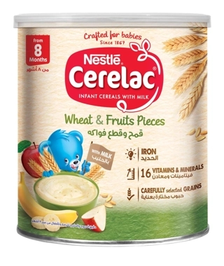 Cerelac Wheat & Fruits Pieces With Milk 1 Kg (+8M)