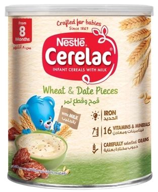Cerelac Wheat & Date Pieces With Milk 400 Gm (+8M)