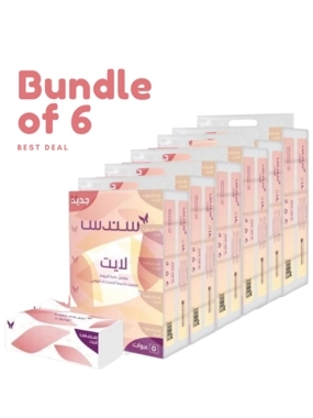 Lite Facial Tissue, 2 PLY, 30 Soft Pack x 180 Sheet (5 * 6), Strong Multi-Purpose Tissue for Daily