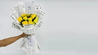 Elegant yellow rose bouquet No.5773