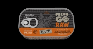 Felyn Go Raw C&B Salmon & Cod Roe With Spinach Pat