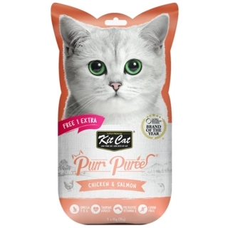 Kit Cat Puree Chicken & Salmon (4+1x15g)