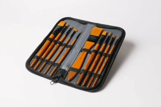 Set of 10 brushes brown Canvas bag, Giorgione