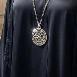 Silver necklace with traditional designs