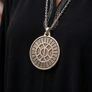 Silver necklace with traditional designs