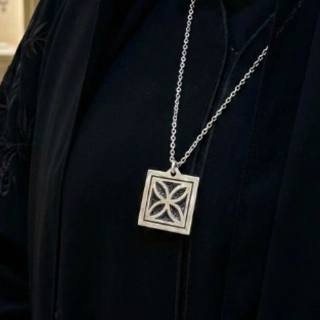 Silver necklace with traditional designs