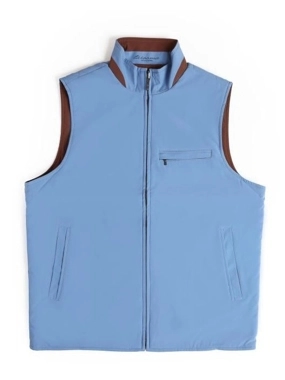 Tasooma vest sky blue - brown