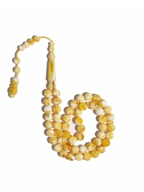 Tasooma rosary - yellow&white