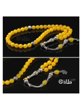 Treated yellow jade rosary