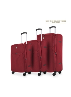 TUCCI TRIPLETTA LUGGAGE 3PC SET SOFT RED