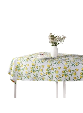 Reve - Lemon Printed Polyester Tablecloth Multicolour 150 x 250 cm