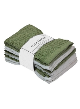 RIVIERA 6PC KTCHN TOWEL 100% CTN GREEN