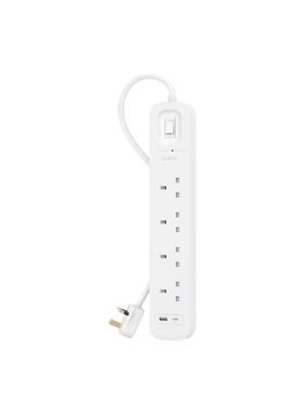 BELKIN 4-OUTLET SURGE PROTECTOR 18W 2M